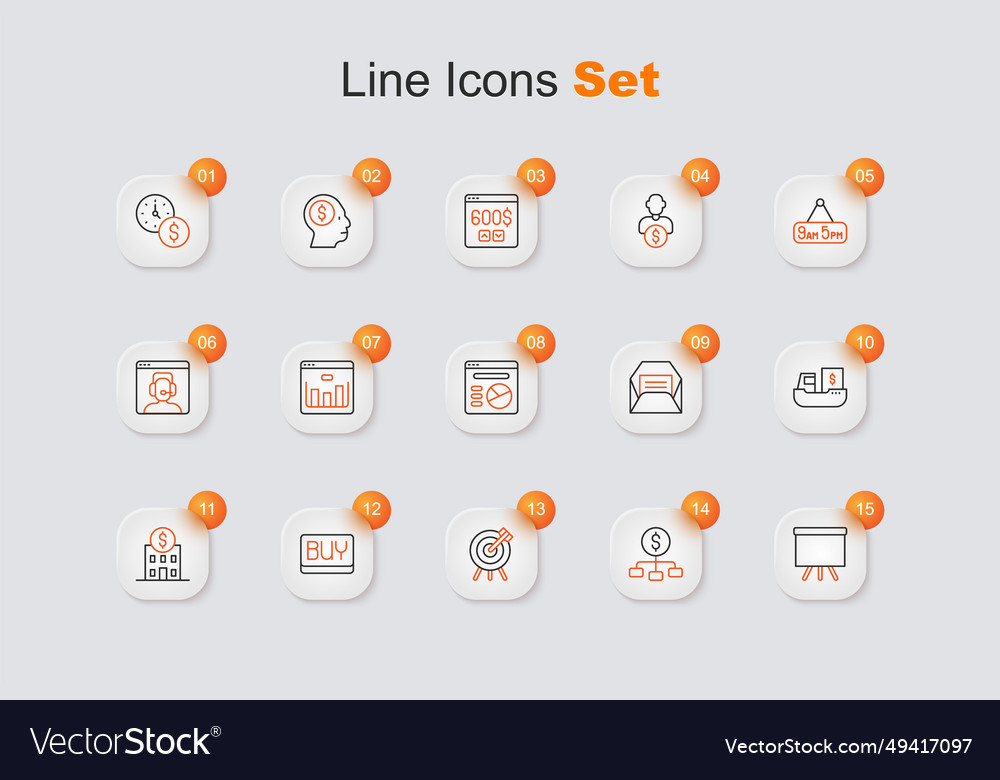 Set line chalkboard hierarchy with dollar target Vector Image Set line chalkboard hierarchy with dollar target