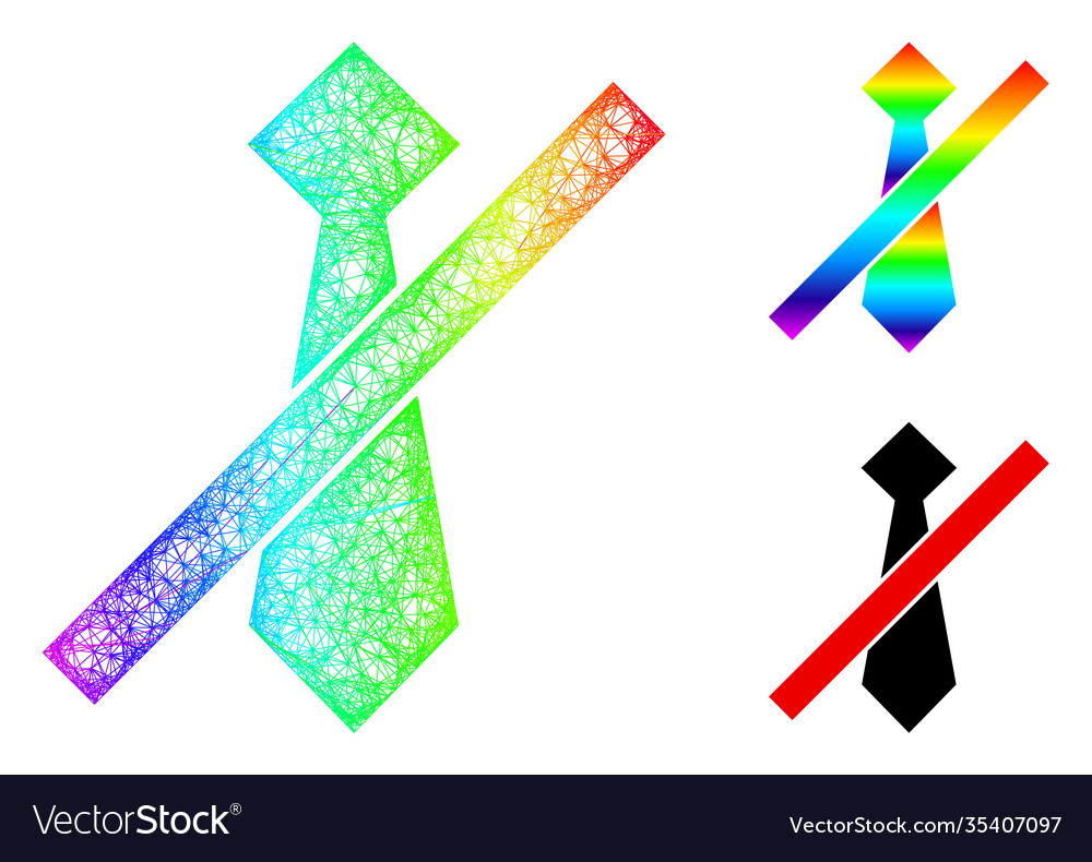 Spectrum net mesh gradient no man tie icon vector image Spectrum net mesh gradient no man tie icon