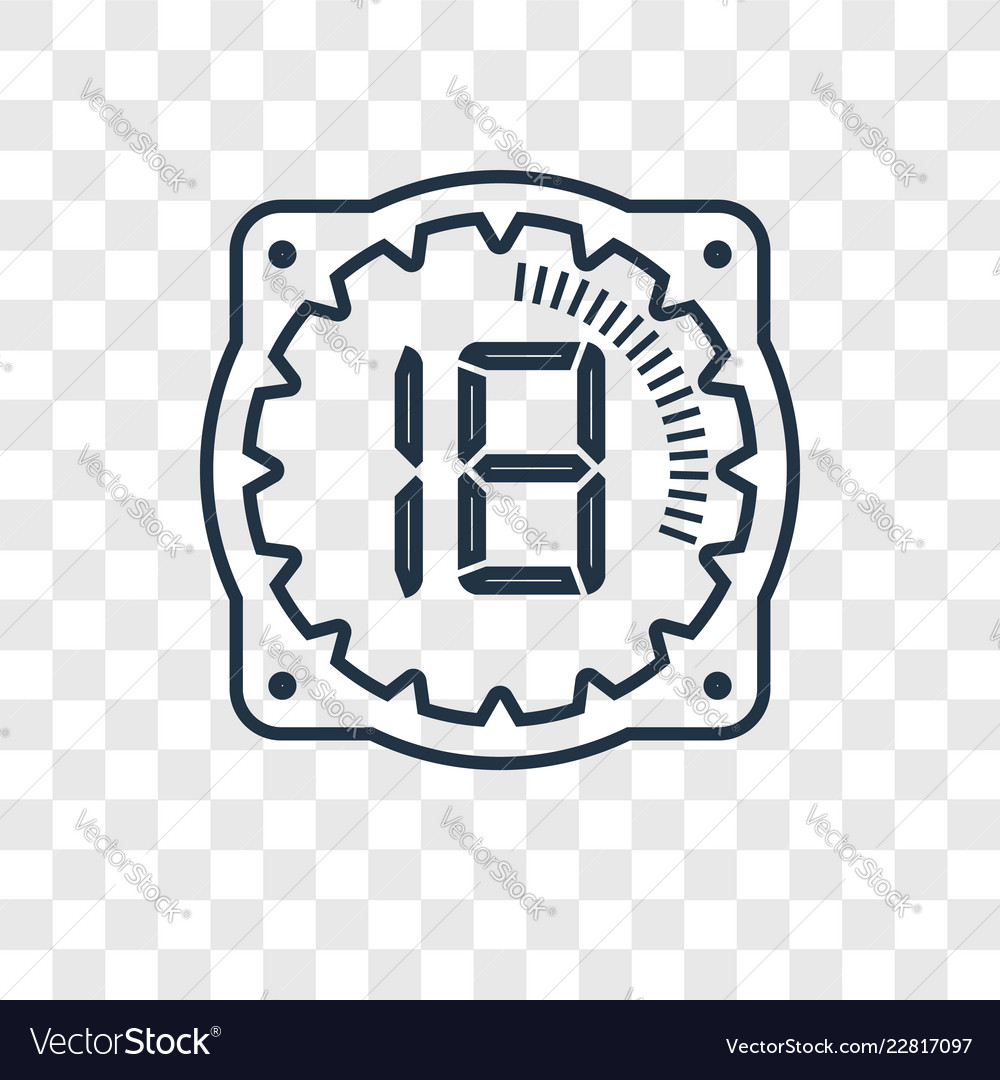 Time concept linear icon isolated on transparent vector image Time concept linear icon isolated on transparent