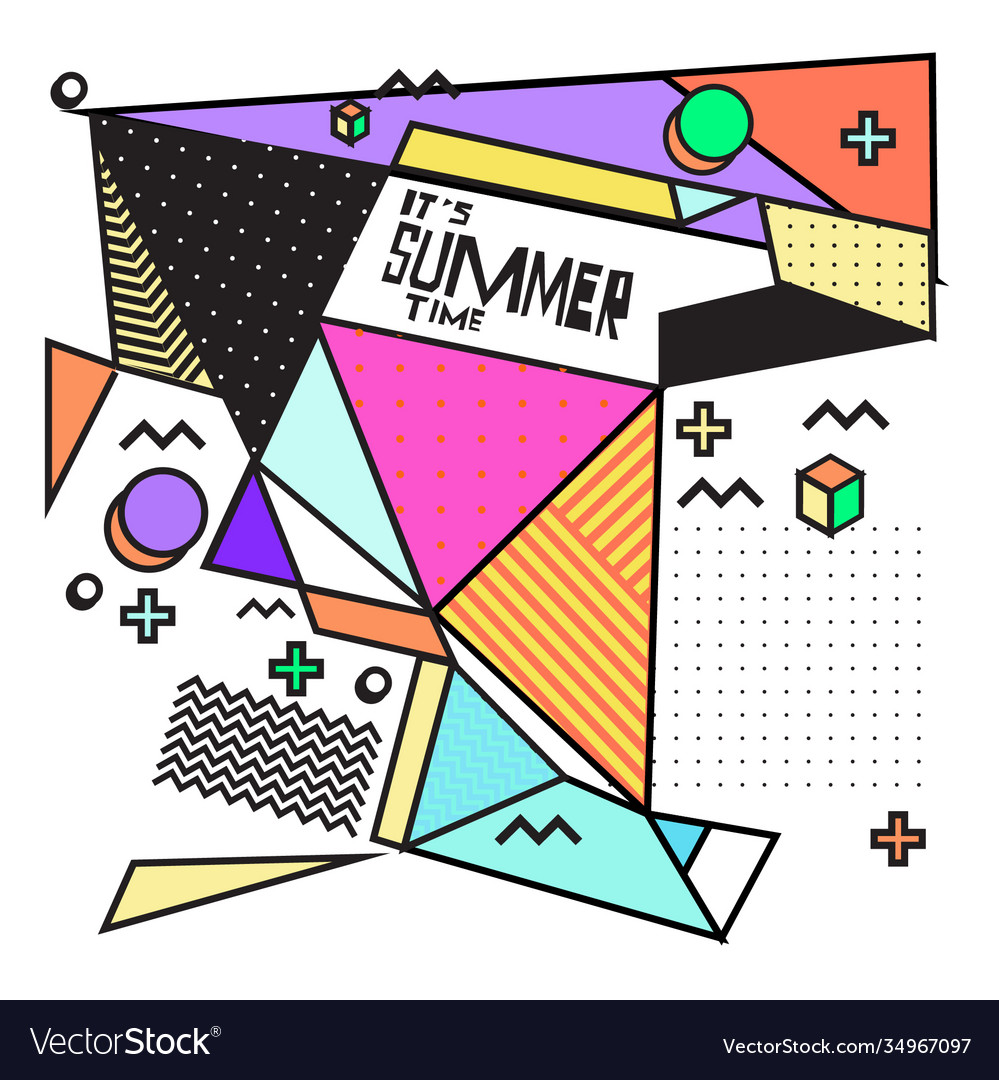 Triangle geometric forms for summer design event Vector Image Triangle geometric forms for summer design event
