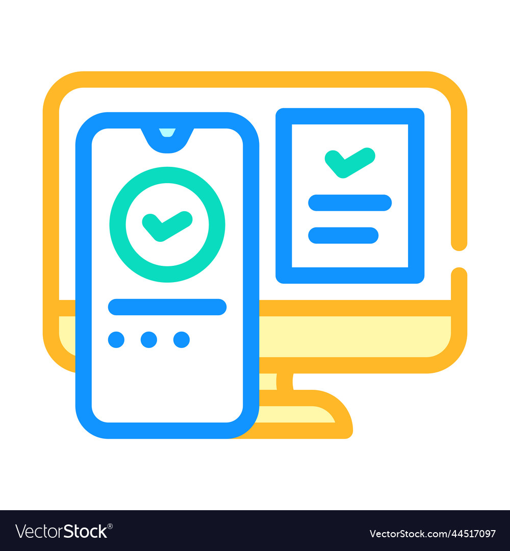 Two step authentication color icon vector image Two step authentication color icon