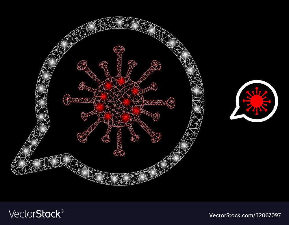 Virus message - bright web net with light spots Vector Image Virus message - bright web net with light spots