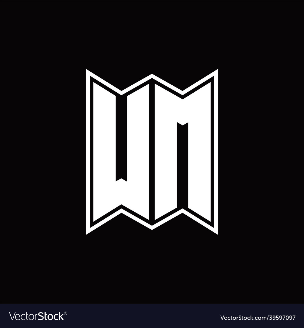 Wm logo monogram with emblem style design template