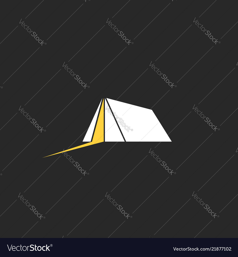 Camping Tent Logo Travel And Adventure Night Camp Vector Image