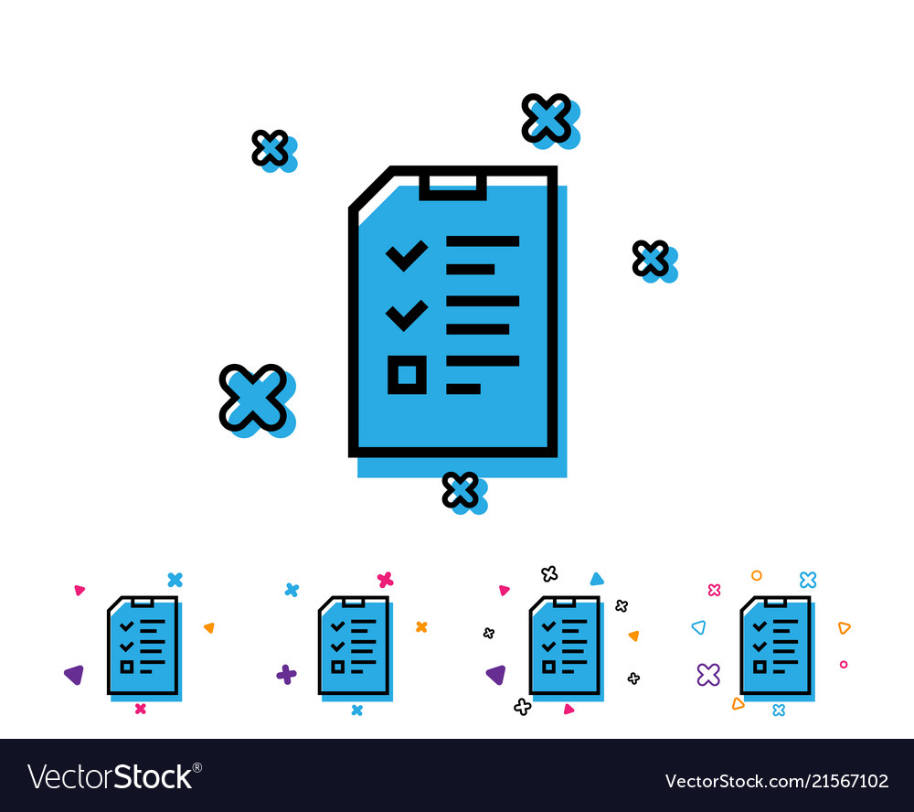 Checklist document line icon file sign vector image Checklist document line icon file sign