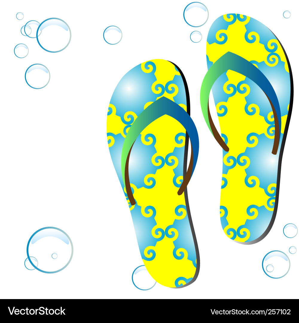 Colored flip-flops Royalty Free Vector Image - VectorStock