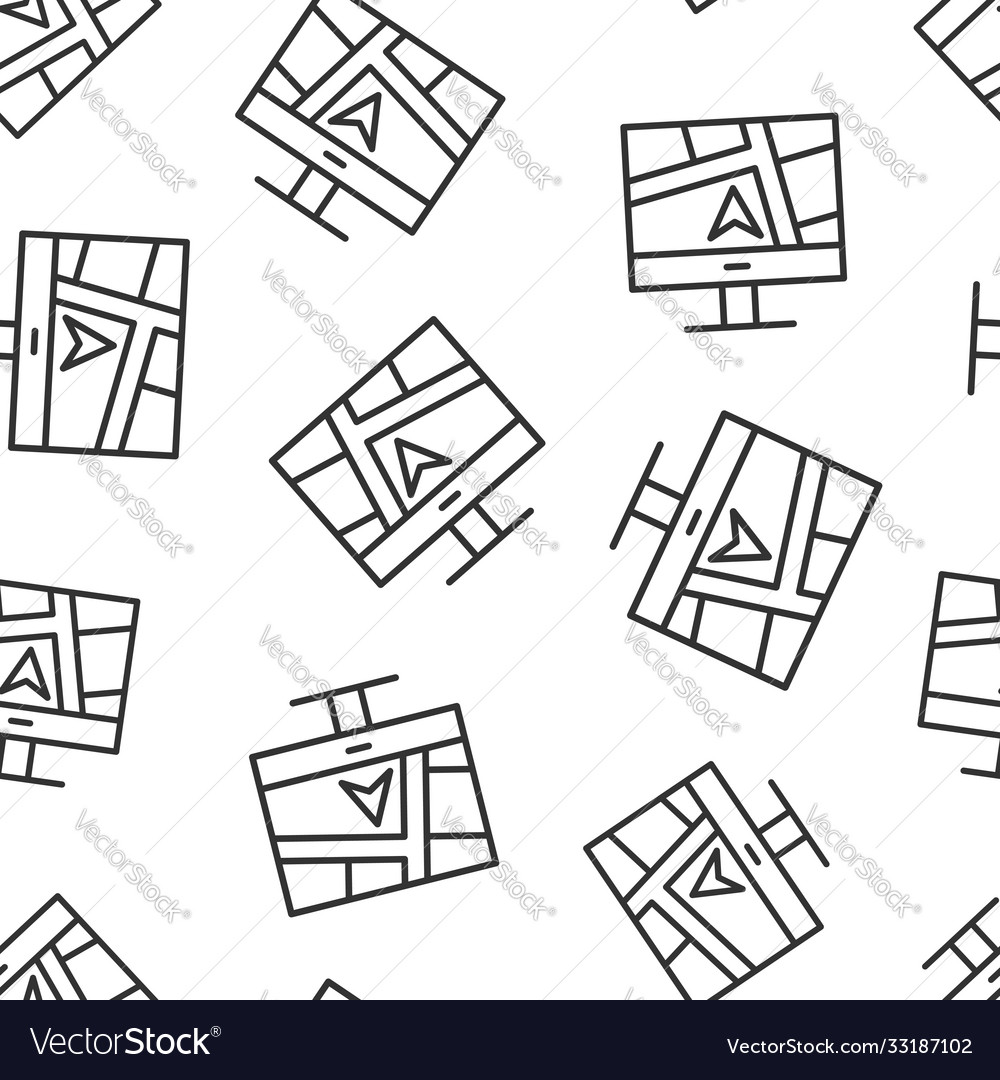 Computer navigation icon in flat style monitor vector image Computer navigation icon in flat style monitor