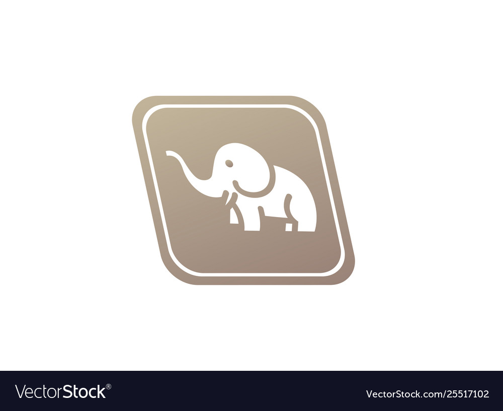 Cute elephant with hose up and horns logo design