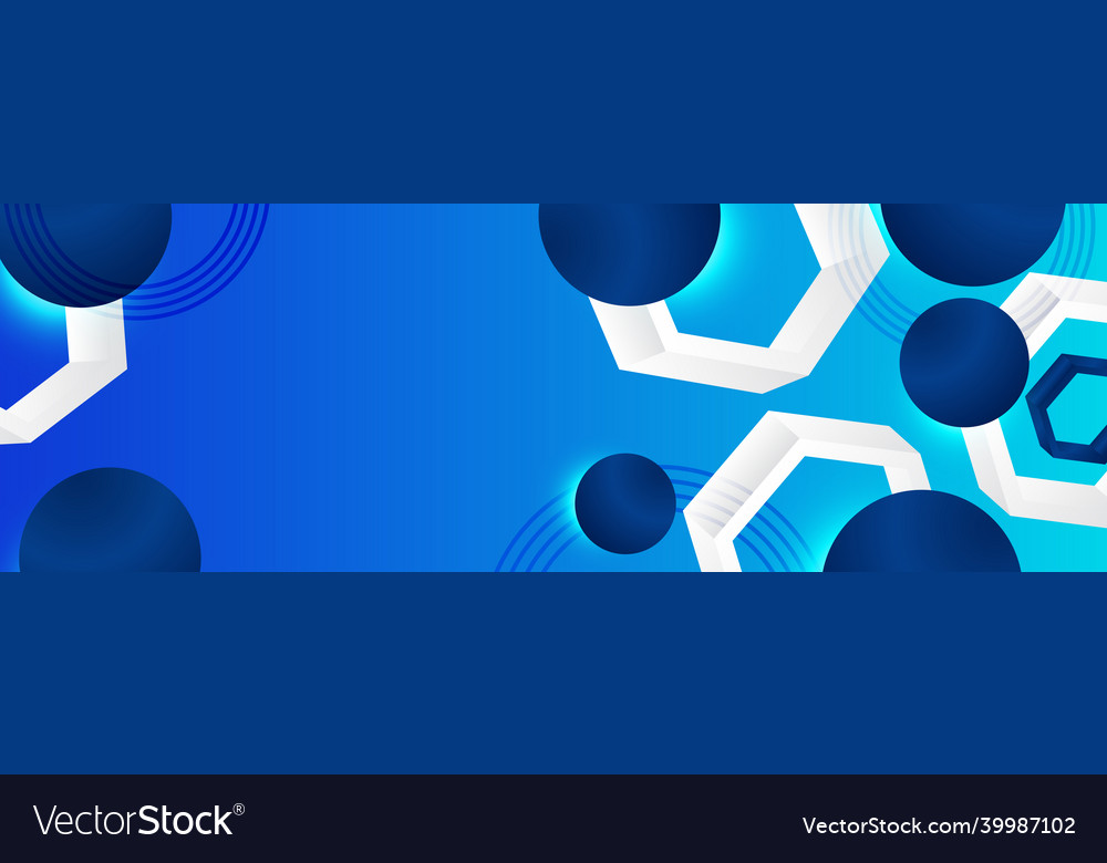 Dark modern navy blue wide banner background Vector Image
