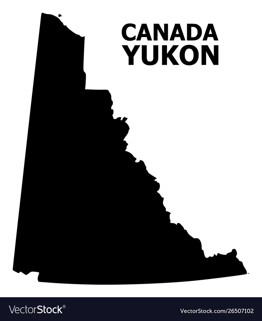 Flat map yukon province with name Royalty Free Vector Image