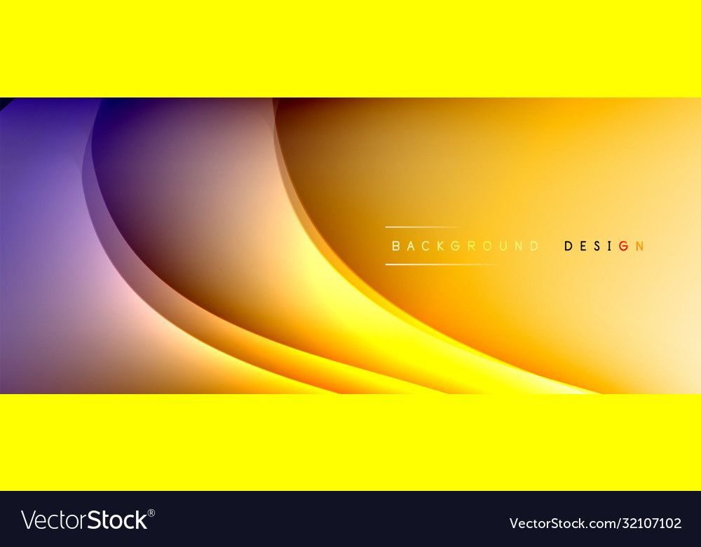 Fluid gradient waves with shadow lines and glowing