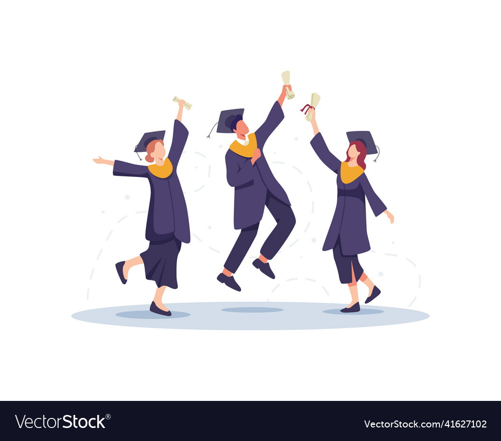 Happy Graduated Students Concept Royalty Free Vector Image Happy Graduated Students Concept Royalty Free Vector Image
