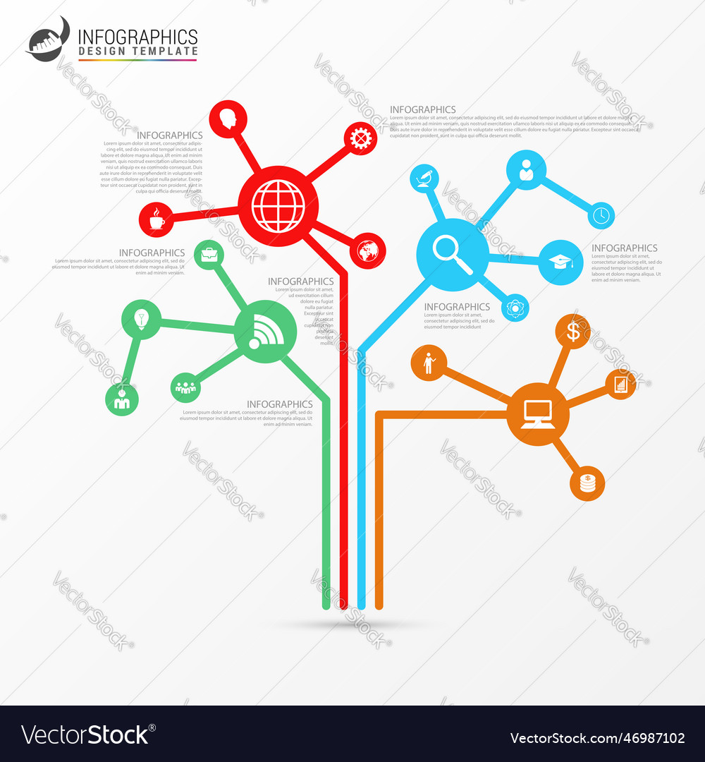 Infographic template abstract technology tree Vector Image