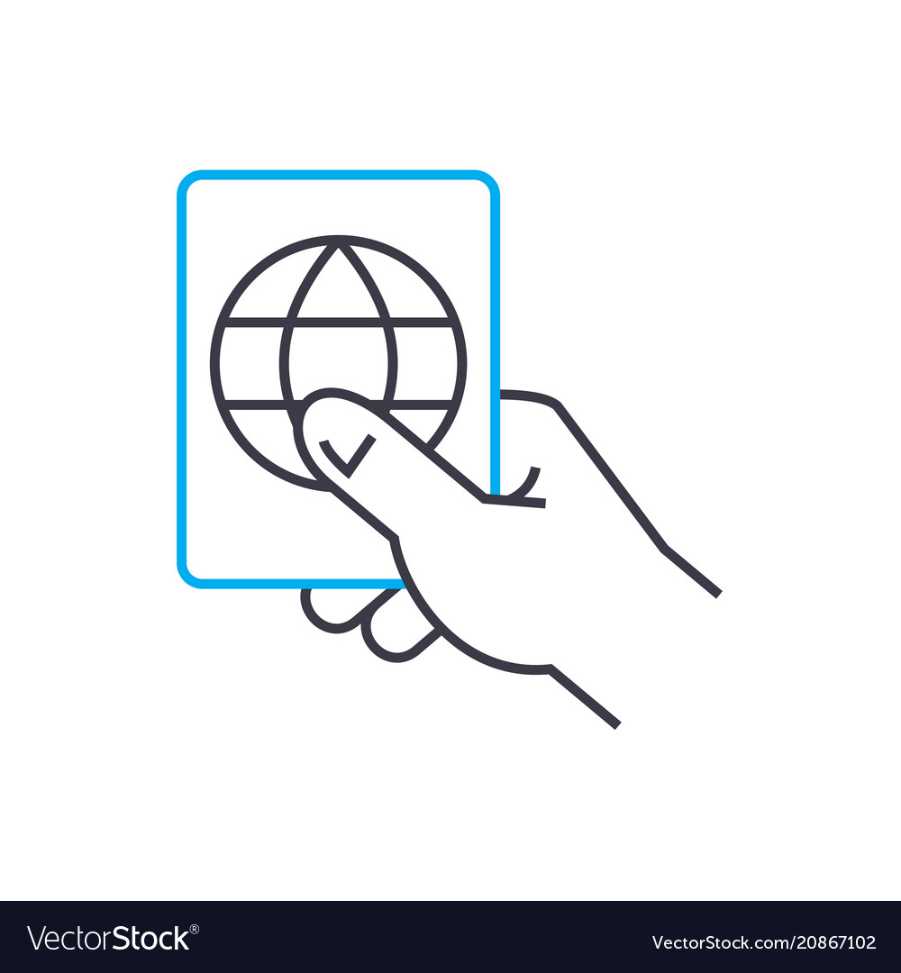 Internet user access thin line stroke icon vector image Internet user access thin line stroke icon