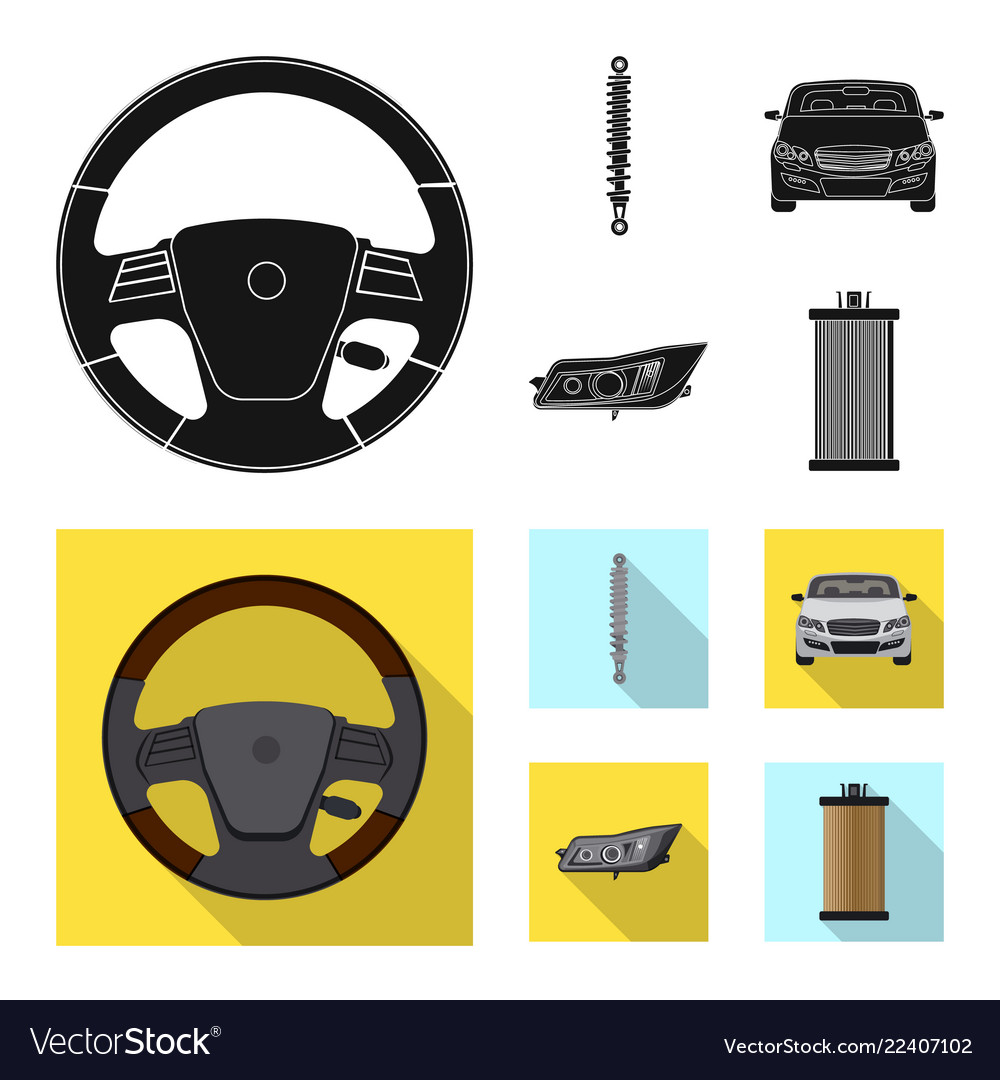 Isoliertes Objekt von Auto und Teilsymbol vector image Isoliertes Objekt von Auto und Teilsymbol