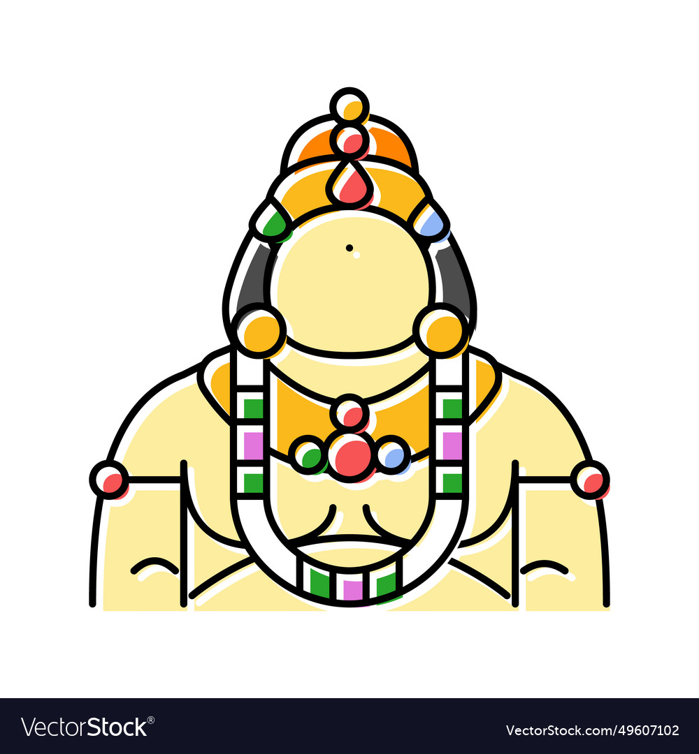 Kubera god indian color icon