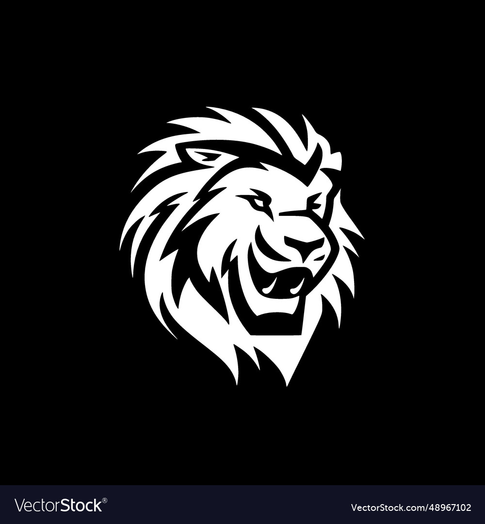 Lion - minimalist and flat logo Royalty Free Vector Image