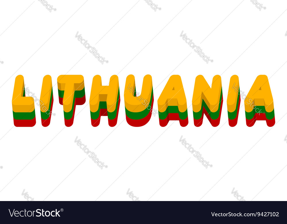 Lithuania typography text of lithuanian flag