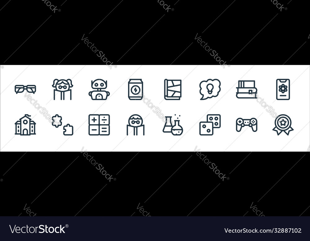 Nerd line icons linear set quality