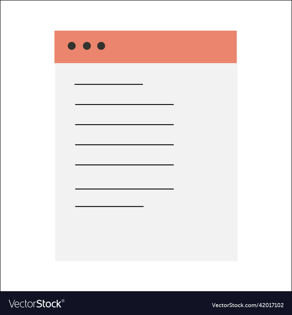 Notepad in the form of an icon on a white