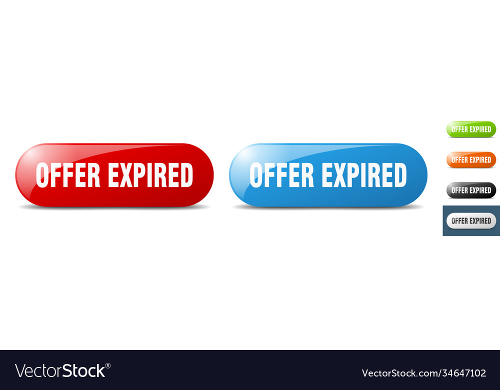 Offer expired button key sign push set