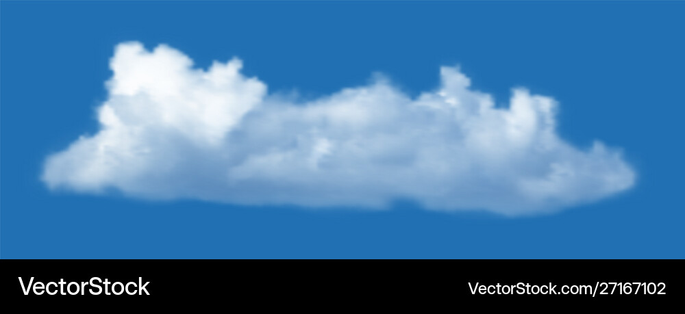 Realistic cloud over blue sky background Vector Image