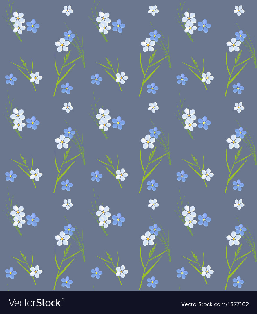 Nahtlose Retro-Muster von kleinen Blumen und Gras