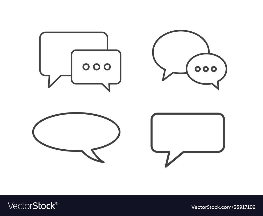 Set chat icon speech bubble