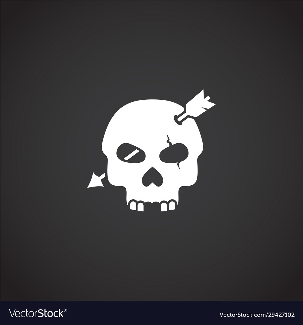 Skull icon on background for graphic and web