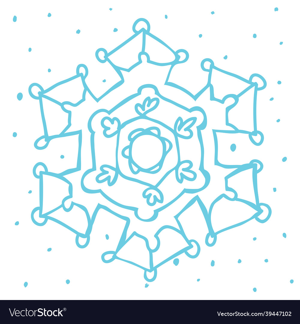 Snowflake christmas element a single simple shape Vector Image Snowflake christmas element a single simple shape