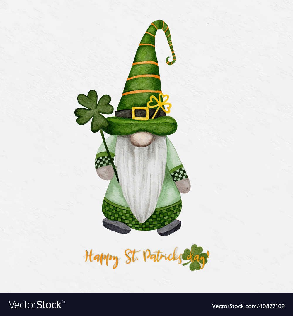 St patrick Tag leprechaun mit vier Blättern