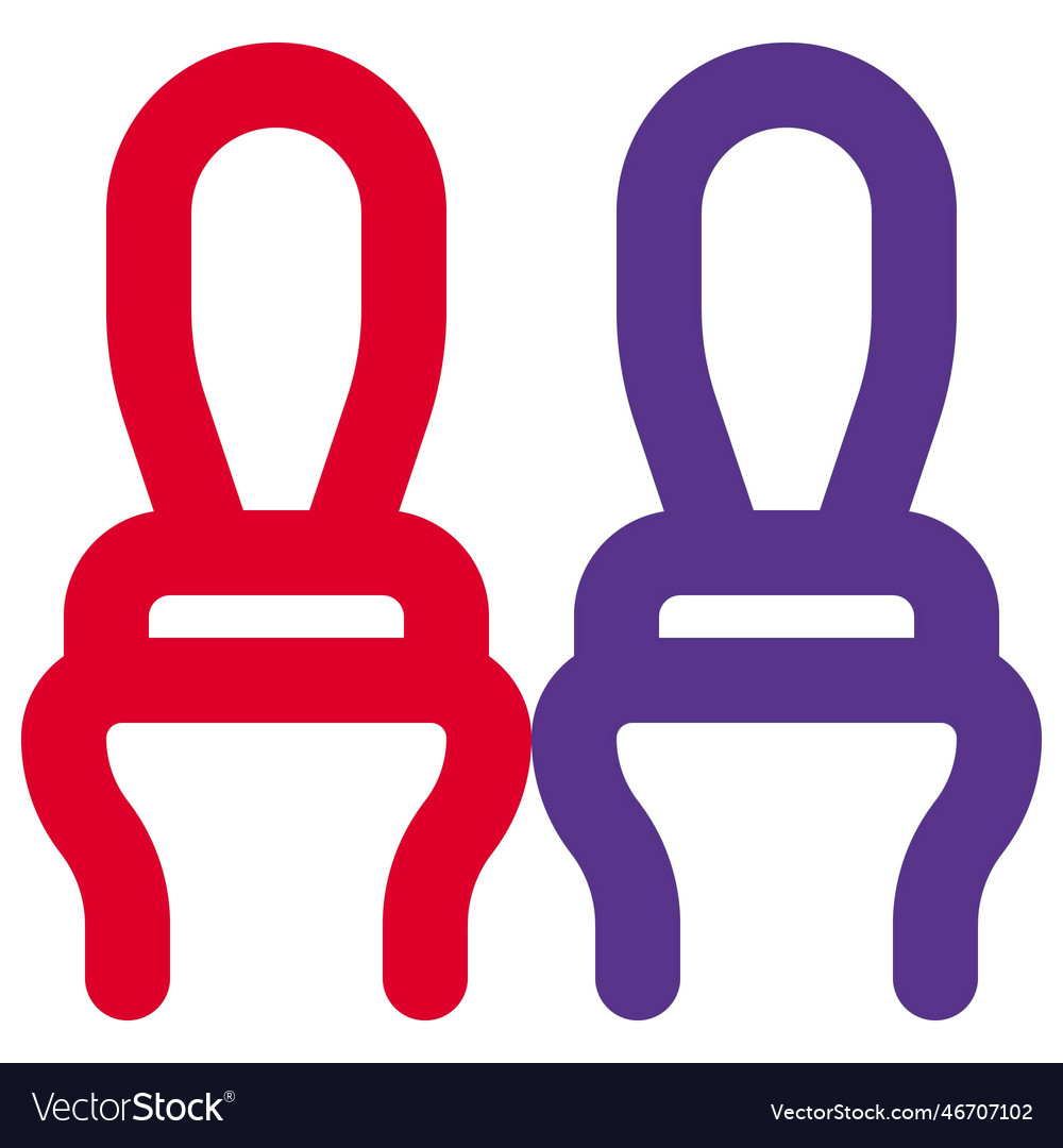 Sweetheart chairs often used in parlors Royalty Free Vector