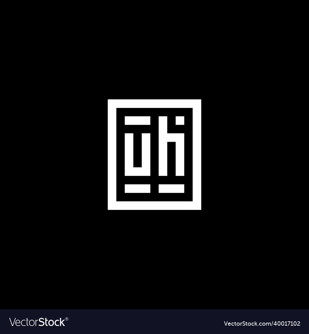 Uh initial logo with square rectangular shape