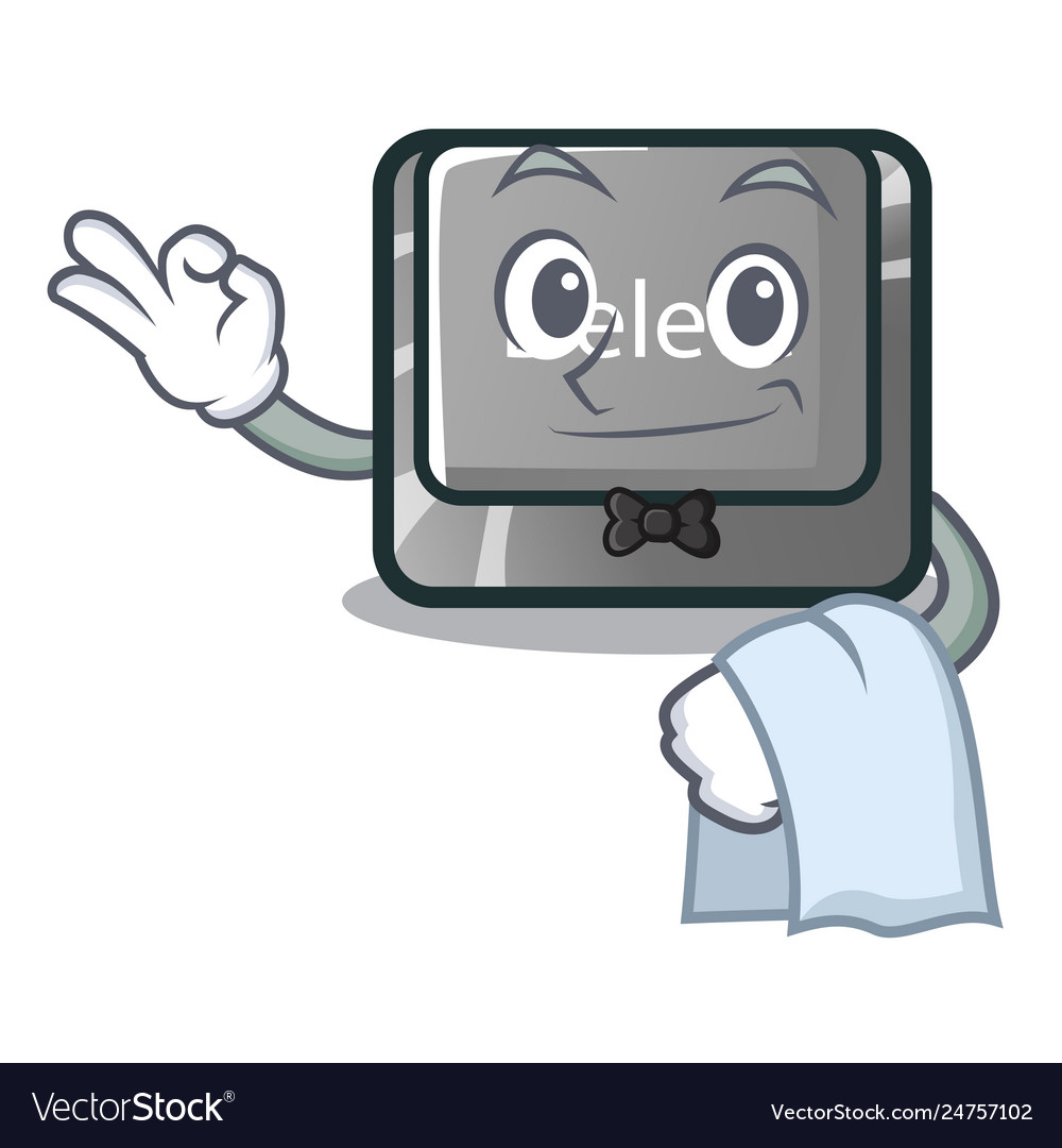 Waiter delete button in shape mascot