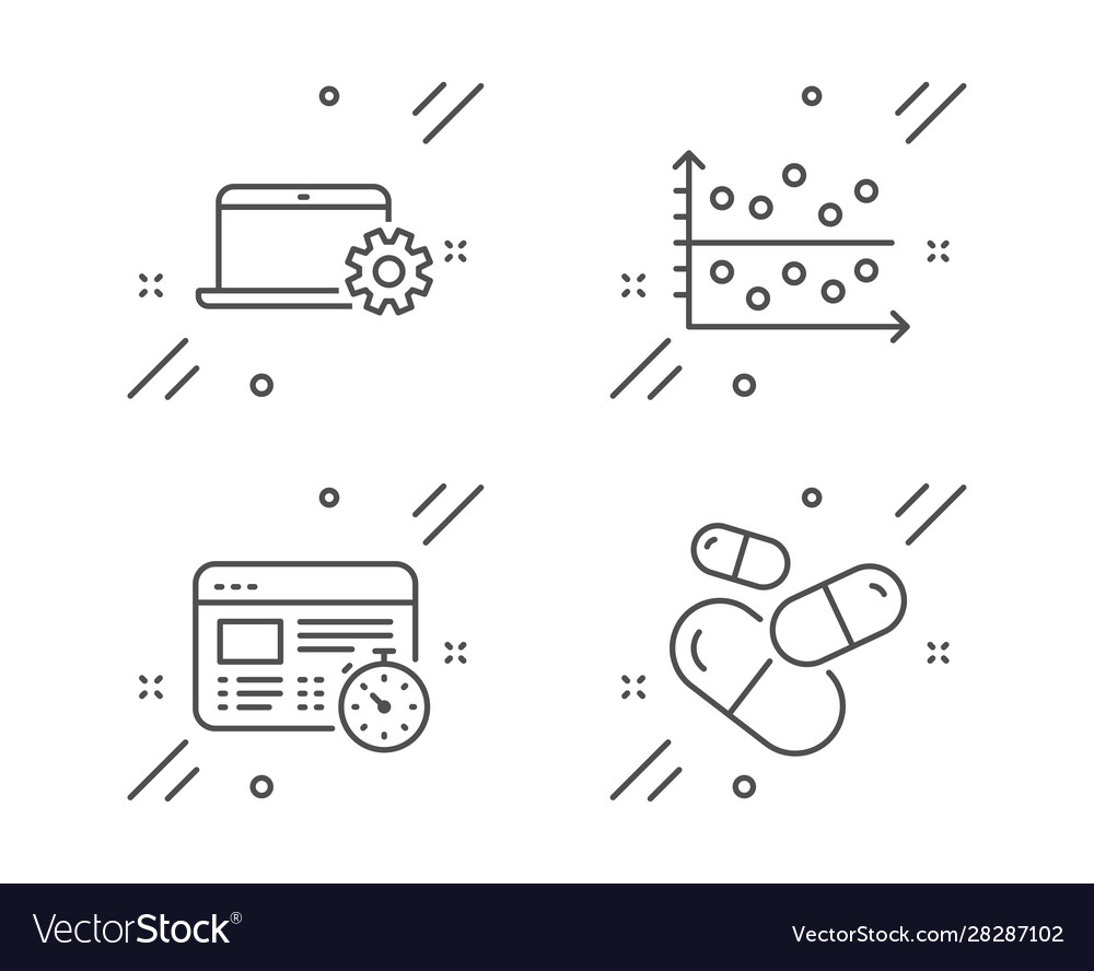 Web-Timer Notebook-Service und Dot-Plot-Symbole Set
