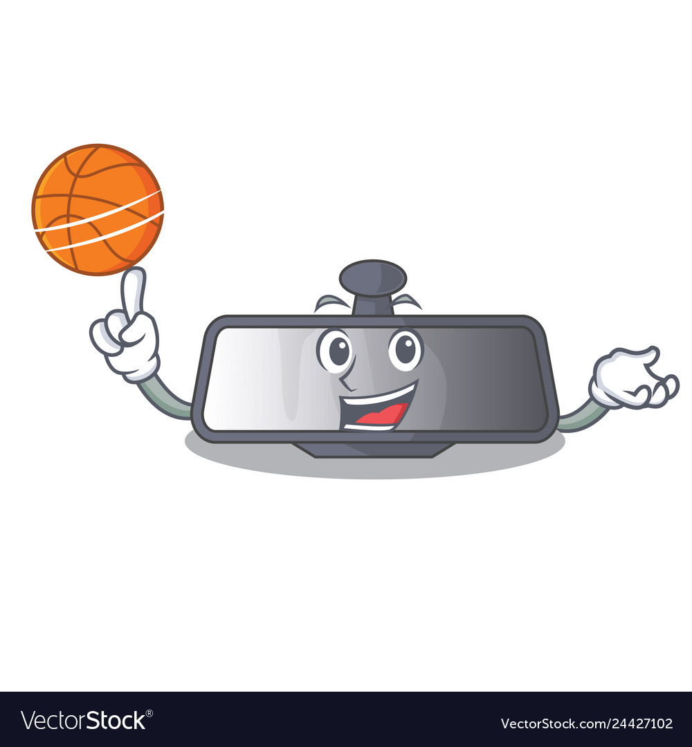 With basketball rear view mirror isolated Vector Image