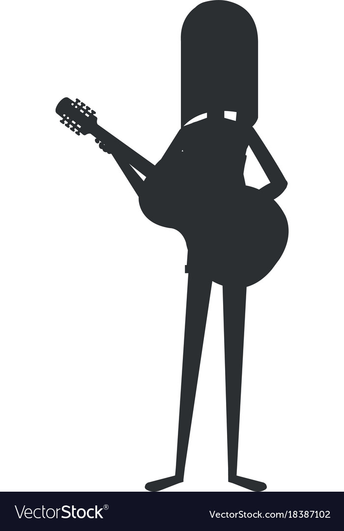 Woman playing guitar character