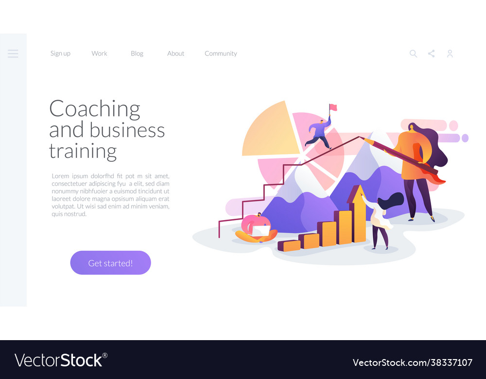 Business coaching landing page concept Royalty Free Vector