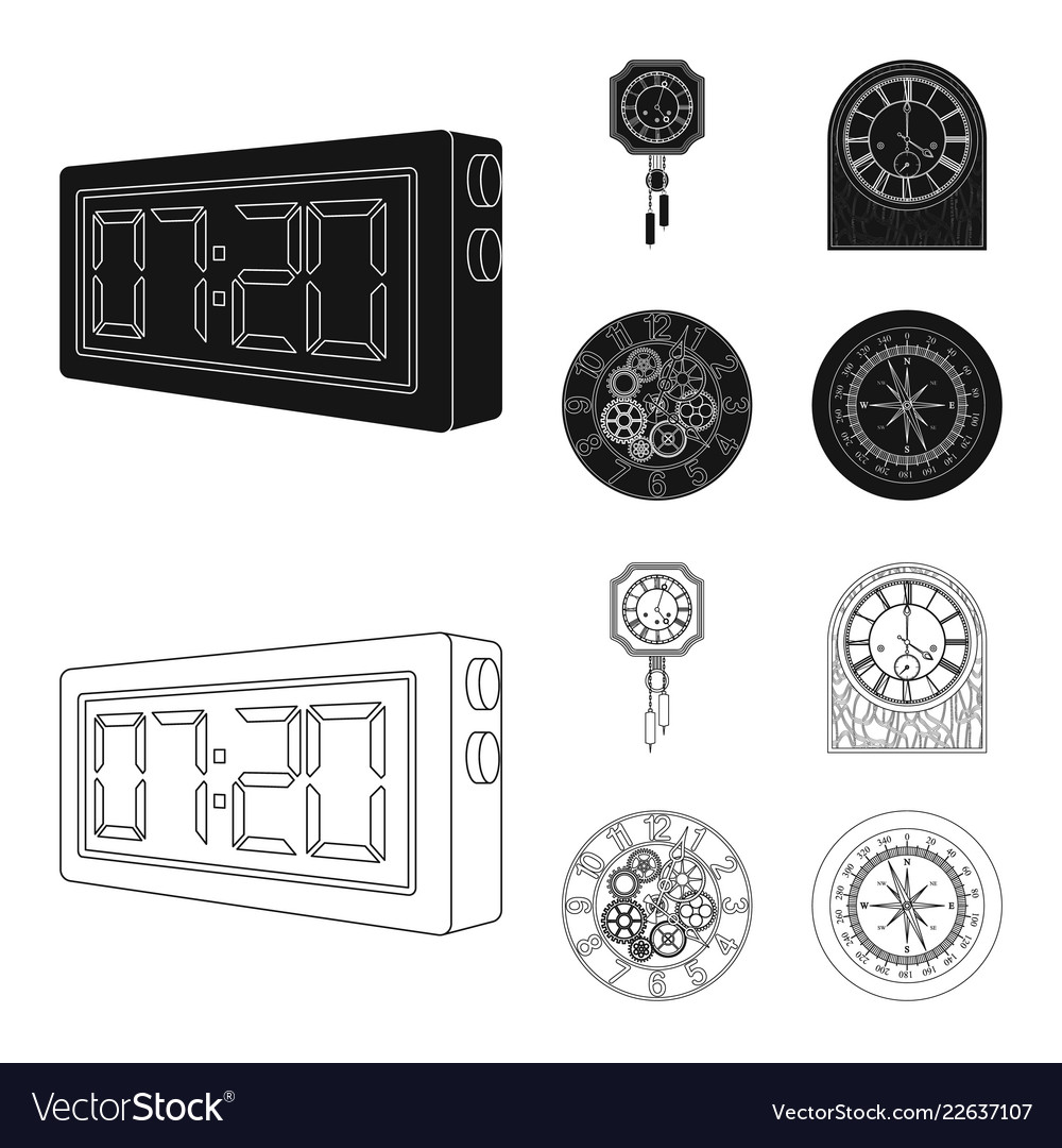 Clock and time icon set