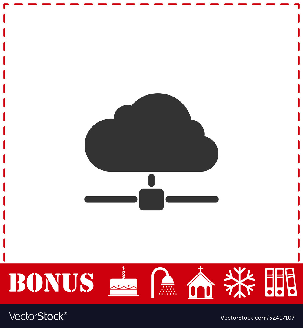 Cloud computingserver icon flat Vector Image Cloud computingserver icon flat