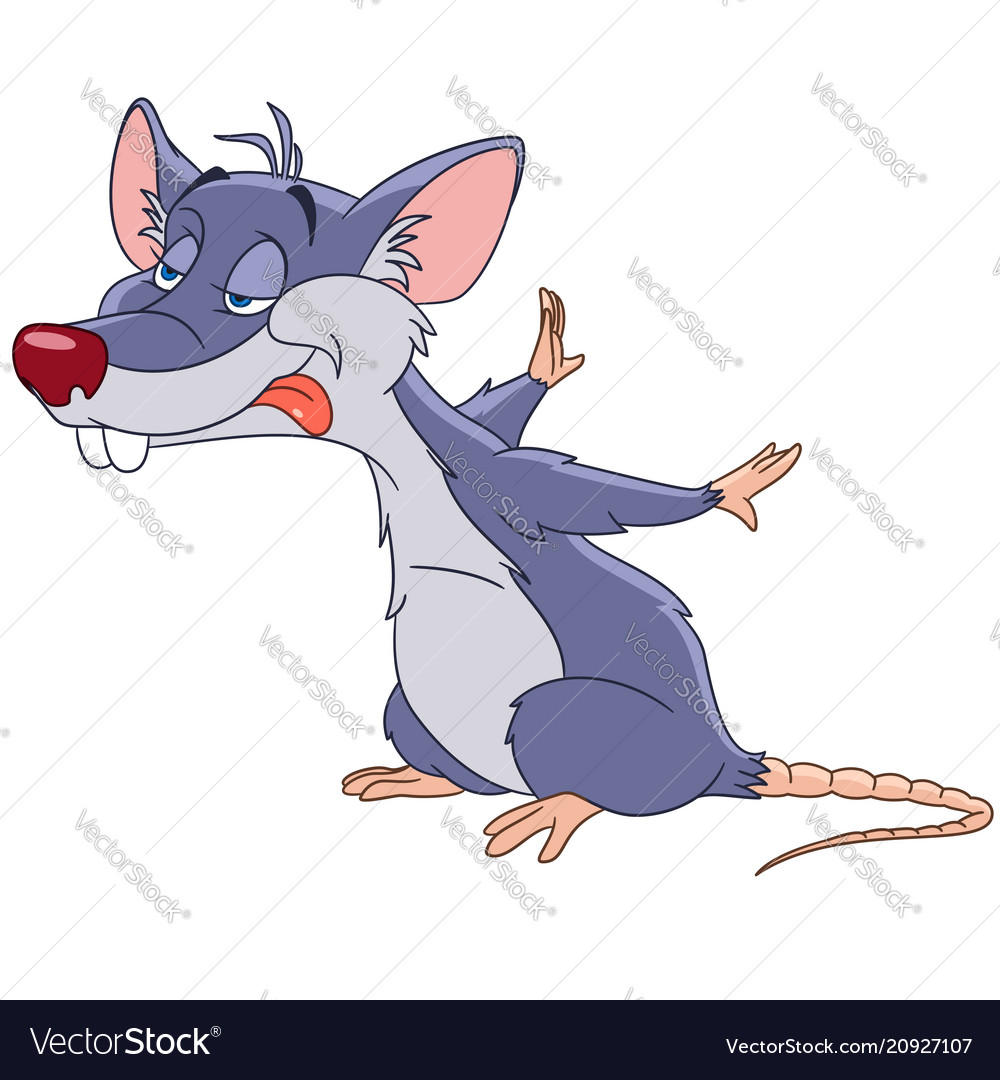 Cute Hungry Rat Cartoon