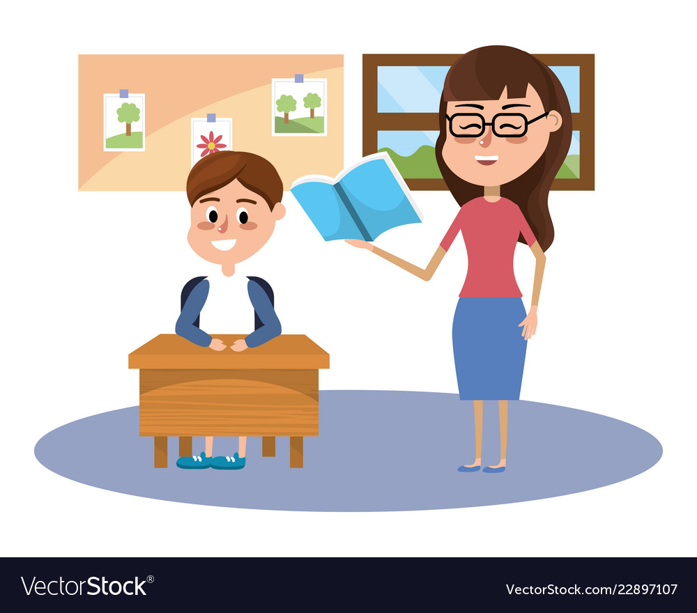 Elementary school cartoon Royalty Free Vector Image