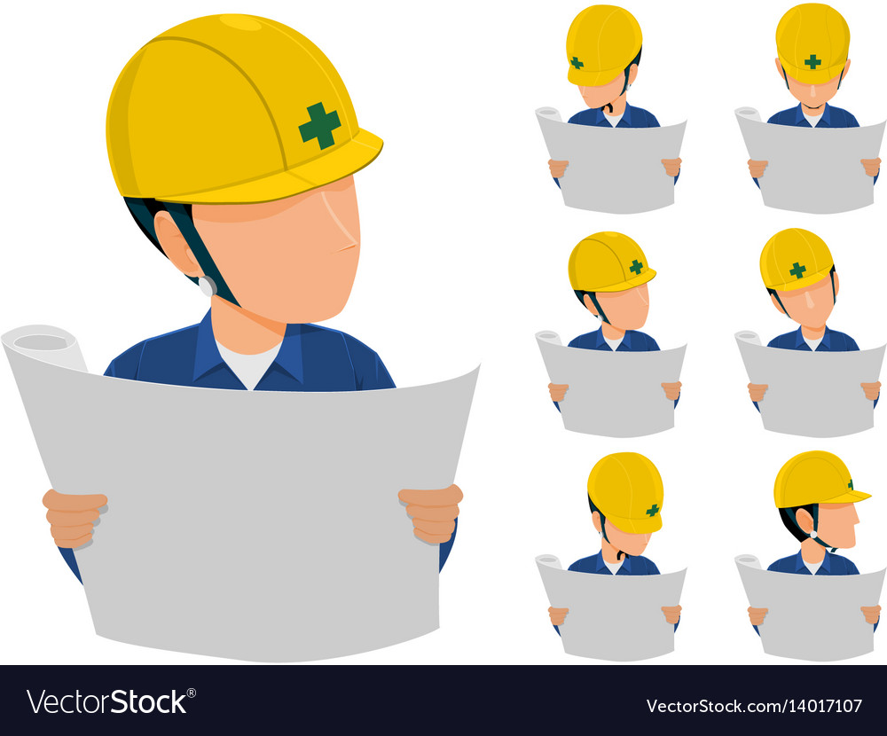 Engineer Reading Blueprint