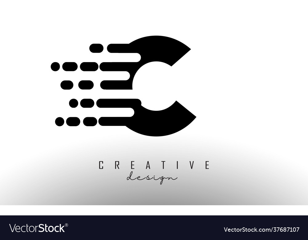 Geometric and dynamic letter c logo design Vector Image