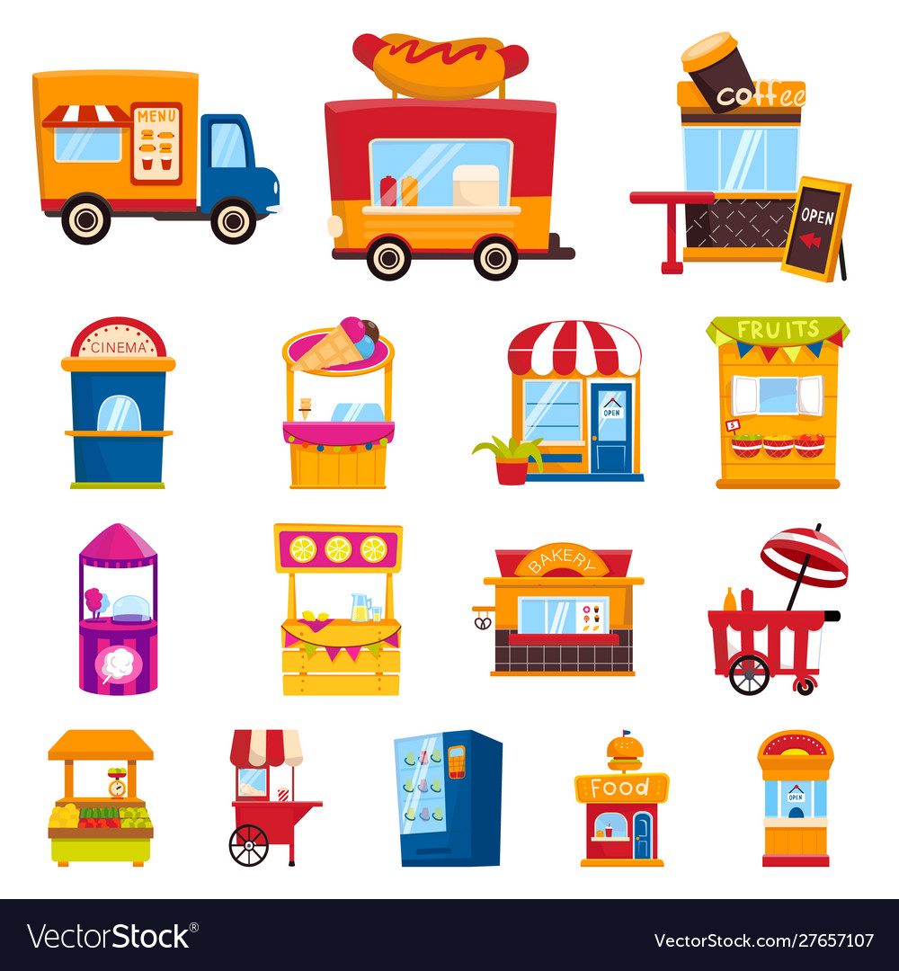 Isolated object and booth logo set vector image Isolated object and booth logo set