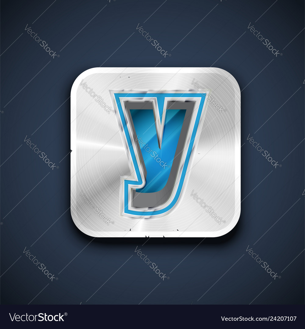 Metallic 3d character from a font set vector image Metallic 3d character from a font set