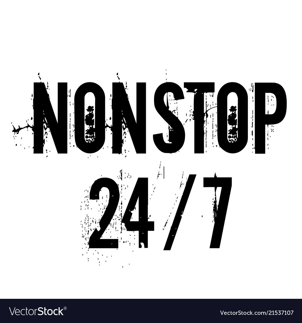 Nonstop 24-7 stamp label