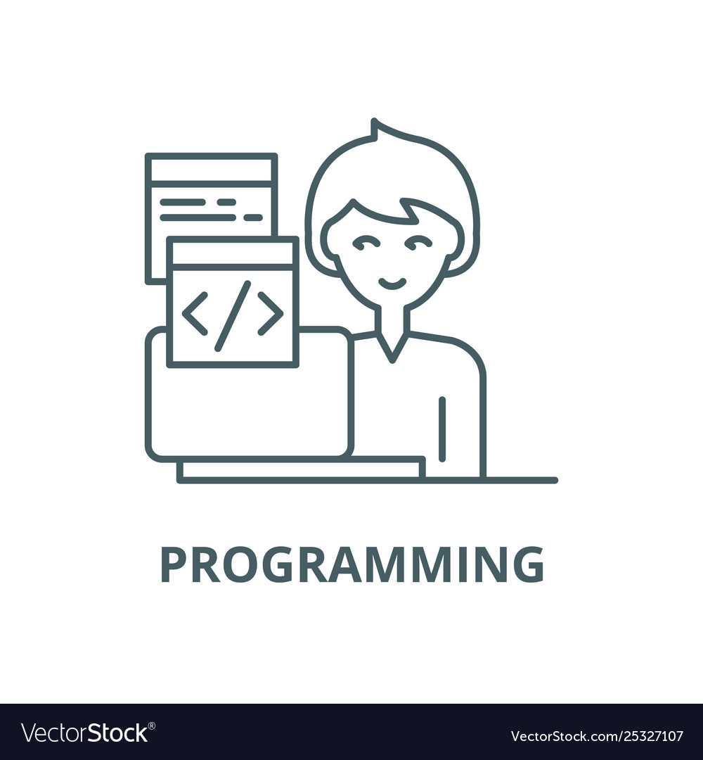 Programming line icon linear concept