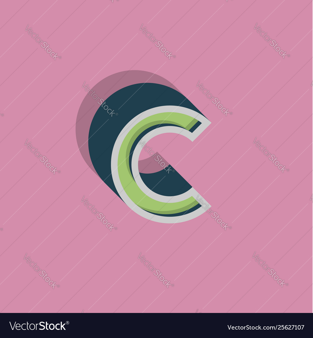 Retro 3d character from a fontset vector image Retro 3d character from a fontset
