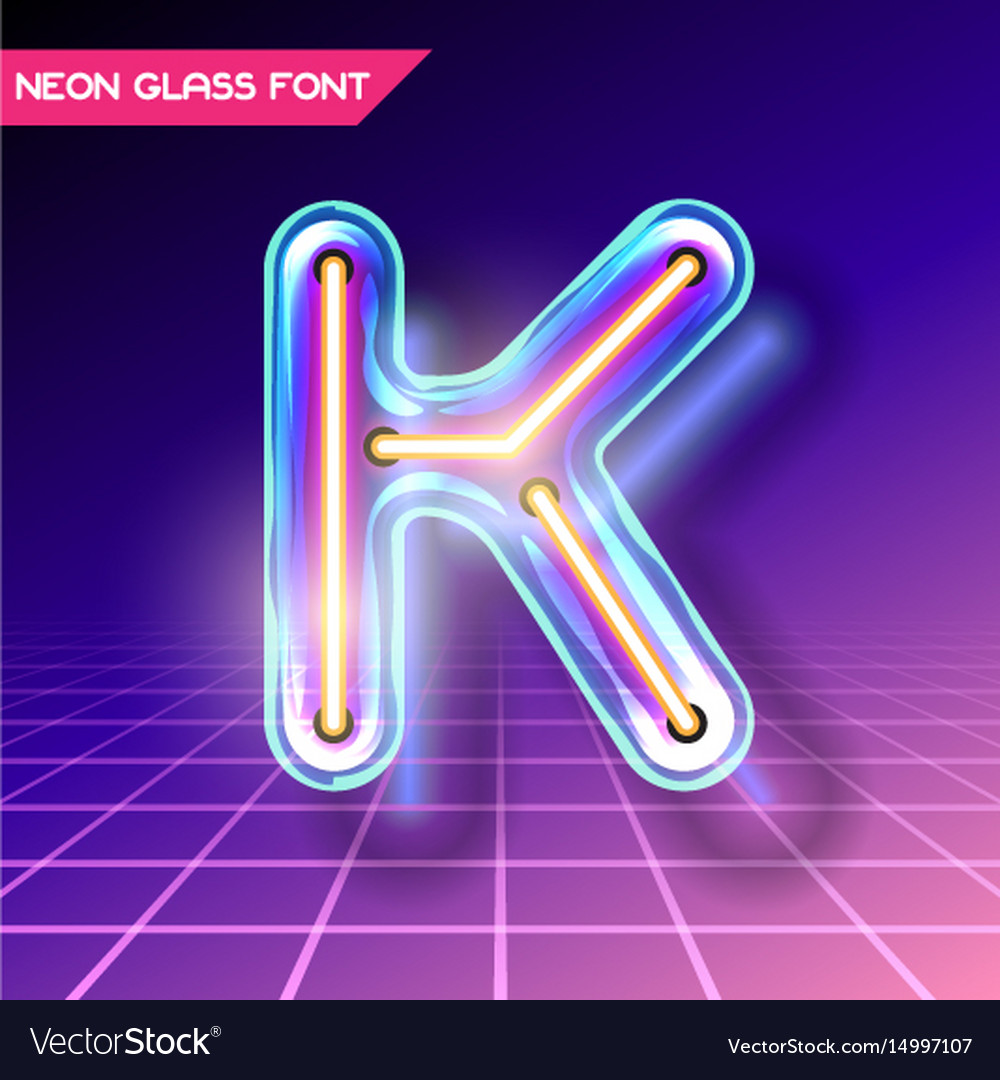 Retro glass neon font